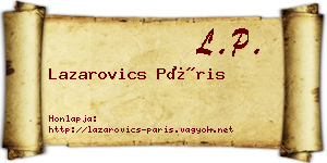 Lazarovics Páris névjegykártya